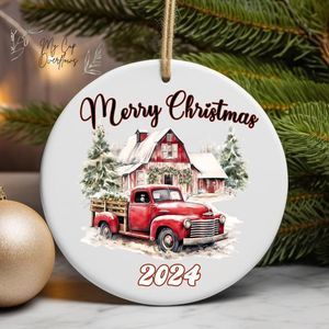 Merry Christmas 2024 Ornament Sublimation Christmas 2024 Ornament